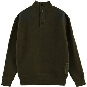 Scotch & Soda Men's Mock Button Neck Army Green Pullover Sweater Size Medium